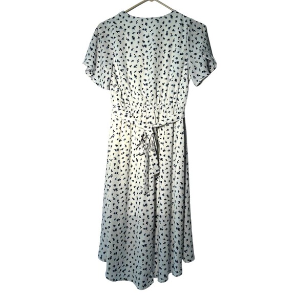 Sienna Sky Dress Women’s S White With Blue Floral Print Cottagecore Fairy w/Belt - Picture 2 of 10